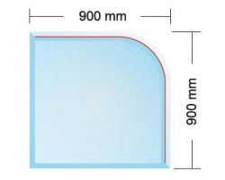 Podstavné sklo Paris 6 mm (8 mm) o rozměrech 900x900 mm