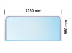 Podstavné sklo Praha 6 mm o rozměrech 1250x550 mm