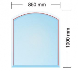 Podstavné sklo Madrid 6 mm (8 mm) o rozměrech 1000x850 mm