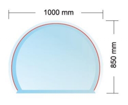 Podstavné sklo Milano 6 mm (8 mm) o rozměrech 850x1000 mm